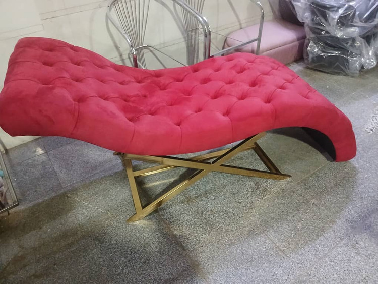 تخت مژه موج دار با روکش پارچه خارجی دیاموند