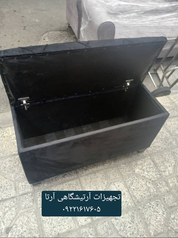 پاف باکسدار دونفره ابعاد ۱۰۰×۴۰ روکش پارچه
