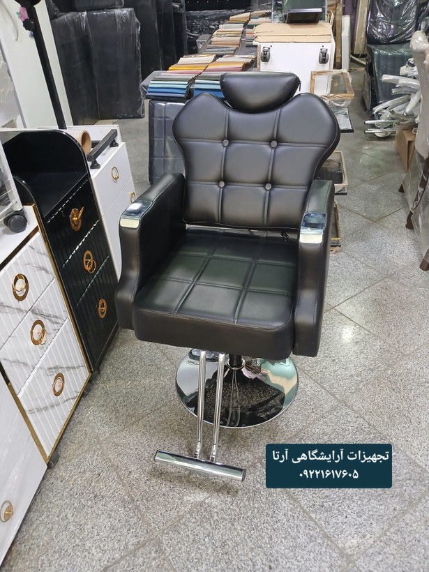 صندلی آرایشگاهی مدل گلایل دارای جک دستی نشیمن فوم مبلی شرکتی