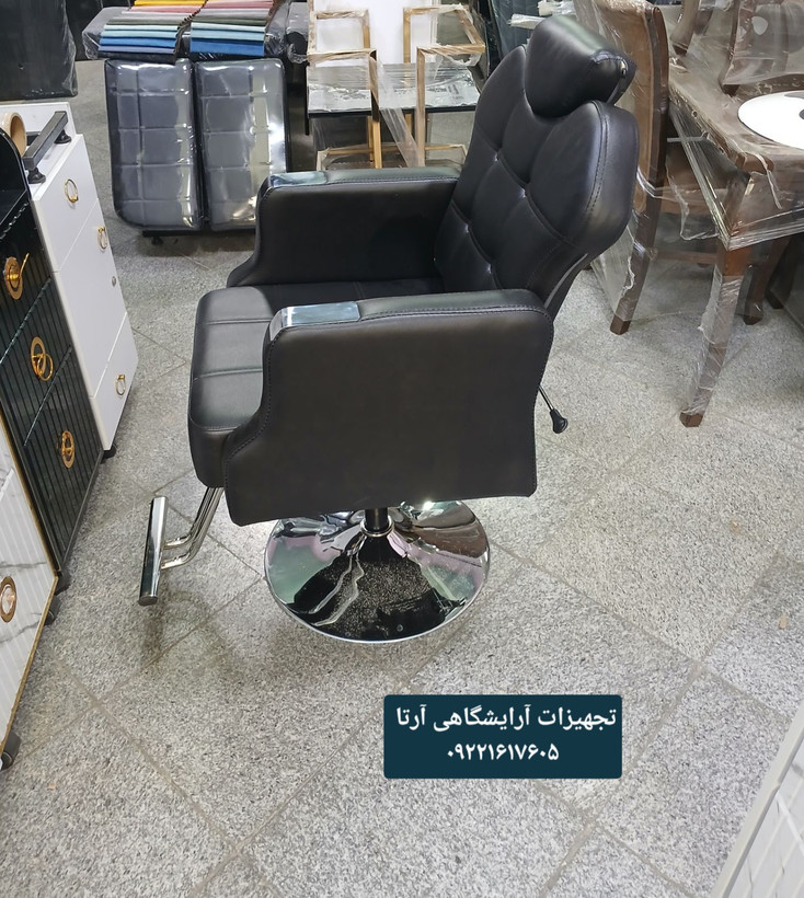 صندلی آرایشگاهی مدل گلایل دارای جک دستی نشیمن فوم مبلی شرکتی